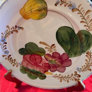 Floral Hand-Painted Ceramic Plate